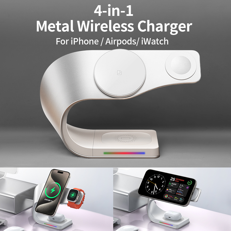 Smartwatch Apple Watch - Metalowa obudowa 4 w 1 Bezprzewodowa