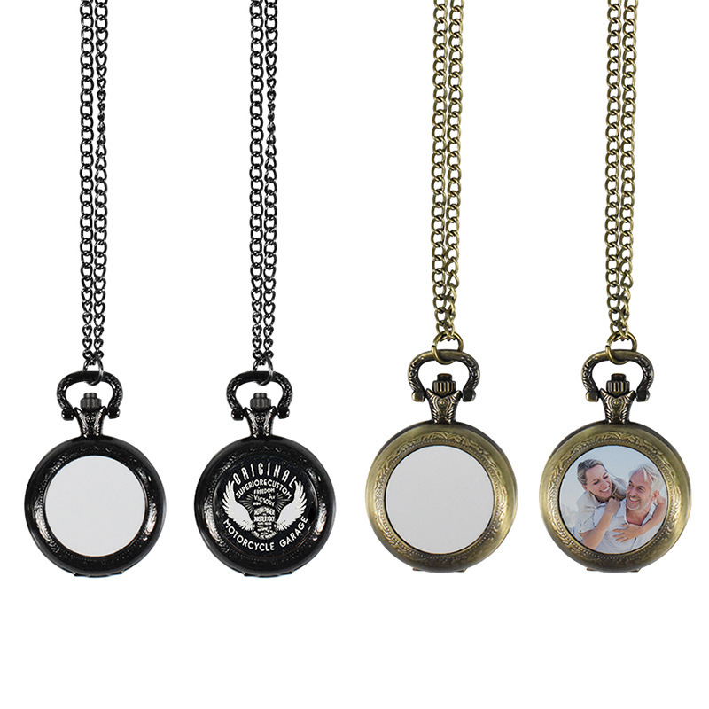 Ladies Fashion Watch - Naszyjnik z metalowym zegarkiem kieszonkowym w