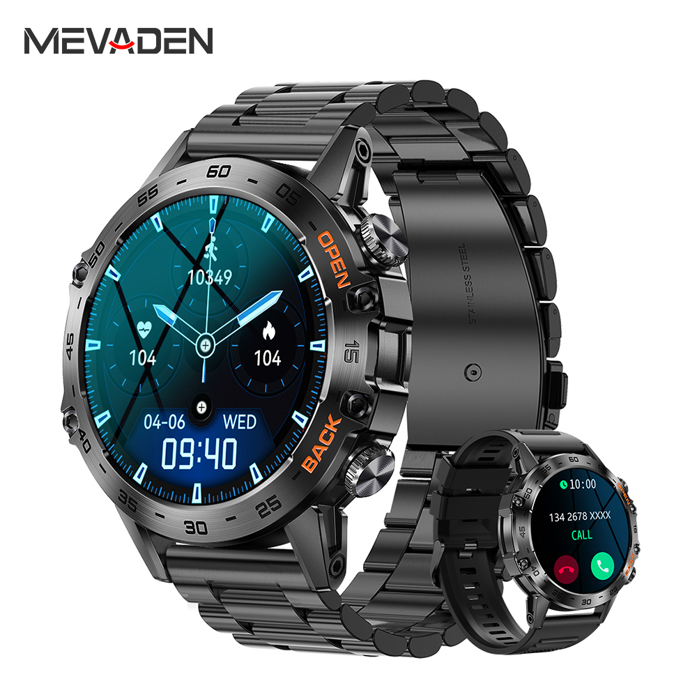 Smartwatch Health Watches For Men - MEVADEN Steel 1.39 cala Męski Luksusowy