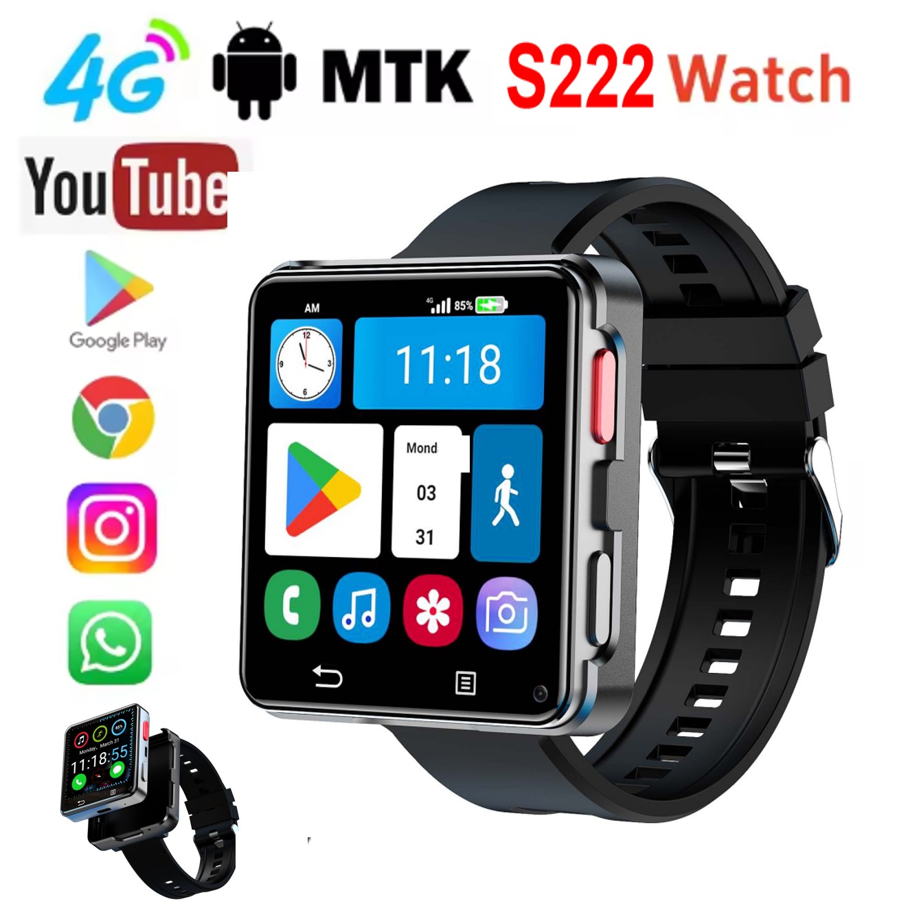 Smartwatch S222 4G z kartą SIM – Watch Smartwatch recenzja i cena
