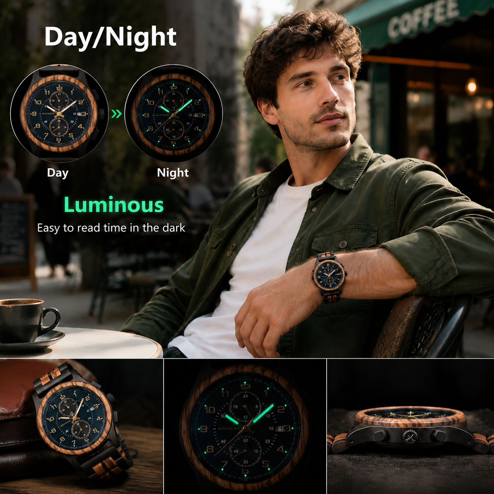 BOBO BIRD Męski Drewniany Zega – Smartwatch Watches Birthday Gift For Men recenzja i cena