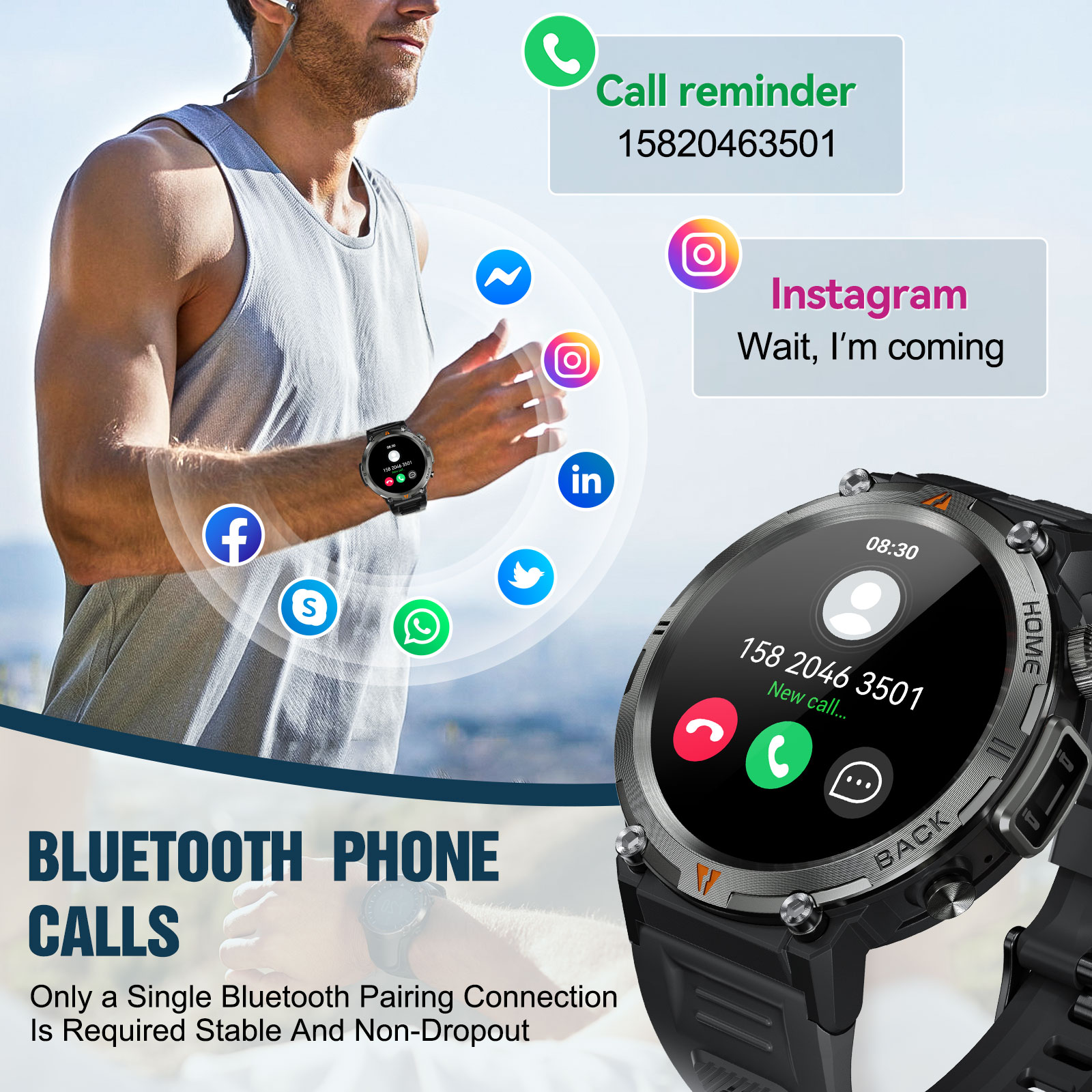 EIGIIS KE3 Bluetooth Call Smar – Smartwatch Health Watches For Men recenzja i cena